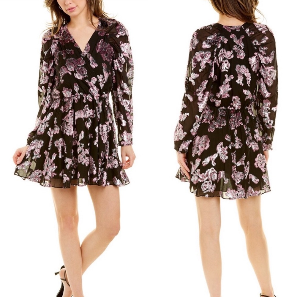 Tanya Taylor Justina A-Line Metallic Velvet Dress
